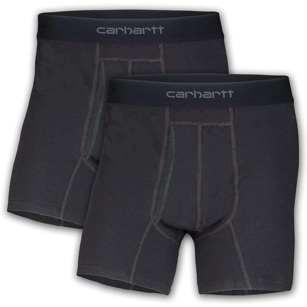 Carhartt Men's Cotton Polyester 2 Pack Boxer Brief M Black